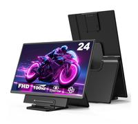 Monitor portátil grande de 24 pulgadas, extensor de visualización para portátil 1080P FHD 100Hz, extensor de monitor IPS 125% sRGB, USB C HDMI para juegos de oficina con soporte desmontable, monitor