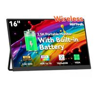 Monitor portátil inalámbrico de 16 pulgadas 2.5K alimentado por batería, compatible con AirPlay Miracast, monitor externo IPS USB-C HDMI HDMI de 2560 x 1600P, segunda visualización para laptop