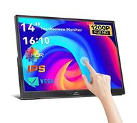Monitor portátil Kenowa de 14 pulgadas HDR 1920 x 1200 IPS Full HD 400 nits, monitor de pantalla táctil pequeña pantalla externa con HDMI USB tipo C para laptop, PC, computadora, Mac, teléfono, Xbox