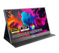 Monitor portátil LR, 15.6 pulgadas 1080P FHD USB-C HDMI, visualización ultradelgada IPS HDR con cubierta y altavoz incorporado, monitor de viaje para portátil/PC/teléfono/Mac/Xbox/Switch/PS4/PS5