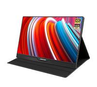Monitor portátil Monitor portátil 4K 15.6 '' HDR FHD IPS Pantalla de computadora con tacto con USB-C HDMI Monitor de juego for Xbox PS4 Cambiar portátil ordenador personal Teléfono, 3840x2160 para el