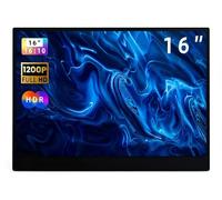 Monitor portátil para laptop, pantalla FHD 1080P IPS de 16 pulgadas, monitor de viaje ultrafino con soporte y puerto USB tipo C, adecuado para portátiles, PC, teléfonos móviles, PS, Xbox e Switch como