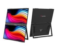 Verbatim PMT-15 - Monitor portátil Dual de 15,6", Pantalla de plástico móvil Full HD para Ordenador portátil, Tableta, Smartphone, PS5, Nintendo Switch con 2 Puertos USB-C y un Puerto HDMI