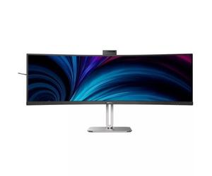 Monitor Profesional Ultraparonámico Curvo Philips 49B2U5900CH 48.8'/ Dual QHD/ Webcam/ Multimedia/ Regulable en altura/ Plata y Negro