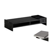 Monitor Stand for Desk - 2-Tier Ergonomic Riser with Storage Organizer | Wooden Frame with Height, Computer Monitor Shelf for Home Office Laptop Pc TV Work Table Dorm Setup, 49x20x11cm White Black