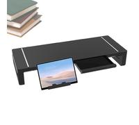Monitor Stand Riser, Height Adjustable Computer Stand, Foldable 20.47 Inch Desktop Organizer with Storage Drawer, Ergonomic Screen Risers for Home Printer Table, Laptop, TV Monitor Setup
