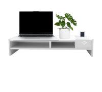 Monitor Stand White, Organizador De La Plataforma De Escritorio, Soporte De Computadora Ergonómica, Construcción Resistente Y Estable, Uso Versátil, 49x20.4x10 Cm para Exhibir Oficinas De Estación De