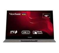 Monitor táctil portátil ViewSonic TD1655 de 39,6 cm (15,6 pulgadas) 6H endurecido, carga USB, pivotante, tapa y lápiz óptico, Full HD, 16:9, 6,6 ms, 250 cd/m², 60 Hz, USB-C, 2 altavoces de 0,8 W