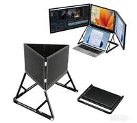 Monitor triple para portátil, extensor de monitor portátil plegable de 15,6” en Full HD 1080P, configuración sencilla con un solo cable, ángulos de visión ajustables de 360°, para un flujo
