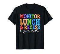 Monitorea los Colores Divertidos del escuadrón de Almuerzo y recreo Camiseta