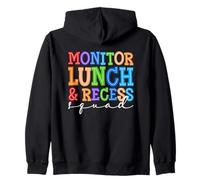 Monitorea los Colores Divertidos del escuadrón de Almuerzo y recreo Sudadera con Capucha