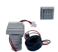 Monitores de voltaje digital, Medidor de voltaje, corriente y frecuencia LED analógico y digital CA 20-500 V ST17VAH 2,8 x 5 cm Multicolor(White)