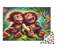 Monitos Tropicales Puzzle de 1000 Piezas Papel para Adultos Diversión en la Selva Relajación Decoración Regalo 70x50cm/1000pcs