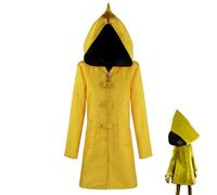 Monivi Little Nightmares Six - Disfraz de cosplay con abrigo amarillo con capucha para Halloween, Comic Con fiesta de cosplay (mujer, M)