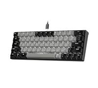 Monivi Negro y gris doble hechizo teclado para juegos enchufable 64 teclas portátil RGB retroiluminado oficina real teclado mecánico