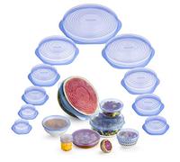 MONIX 10 Tapas de Silicona Reutilizables para Alimentos, Flexibles, Duraderas y Adaptables a Varias Formas