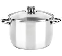 Monix Óptima M453130 Olla de Acero Inoxidable con Tapa de Cristal 30cm