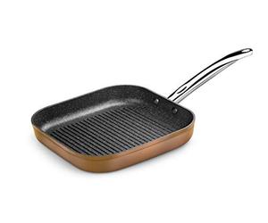 Monix Copper |Grill con Rayas 28 x 28 cm, Aluminio Forjado