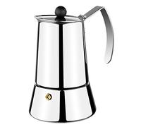 Monix Eterna | Cafetera Italiana 4 Tazas, Acero Inox | Apta para todo tipo de cocinas, incluida inducción