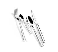 Monix Set de cubiertos Europa 24 piezas acero inoxidable con cuchillo chuletero pulido brillo