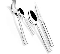 Monix Set de cubiertos Europa 24 piezas acero inoxidable con cuchillo chuletero pulido brillo