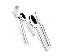 MONIX Europa Set de cubiertos 24 piezas de acero inoxidable con cuchillo chuletero, acabado pulido brillo (Braisogona M180974)