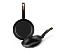 MONIX Fuego | Set sartenes 20-24 cm, aluminio forjado, antiadherente bicapa, sin PFOA, mango baquelita, apta para todo tipo de cocinas incluida inducción