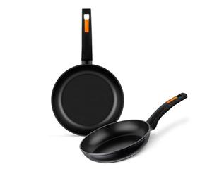 MONIX Fuego | Set sartenes 20-24 cm, aluminio forjado, antiadherente bicapa, sin PFOA, mango baquelita, apta para todo tipo de cocinas incluida inducción