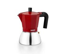 Monix Induction Inox | Cafetera Italiana, 6 tazas, color rojo