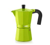 Monix Lima Cafetera Italiana de Aluminio, 6 Tazas, Color Verde, 10 cm