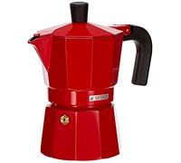 Monix M281703 Cafetera Italiana de Aluminio, 3 Tazas, Color Fresa, Apta para Todo Tipo de encimeras, Excepto inducción, 9 cm