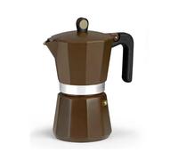 MONIX New Cream Cafetera Italiana de Aluminio, Capacidad 12 Tazas, Apta para Todo Tipo de cocinas incluida inducción