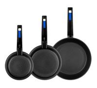 Monix Martín Berasategui | Set de 3 Sartenes 18-22-26 cm | Aluminio Forjado con Antiadherente sin PFOA, Aptas para lavavajillas, Negro, 18, 22, 26 cm