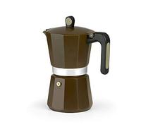 MONIX New Cream Cafetera Italiana de Aluminio, Capacidad 6 Tazas, Apta para Todo Tipo de cocinas incluida inducción