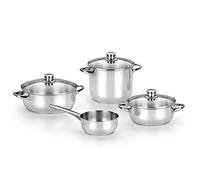 Monix Batería de cocina Optima 7 piezas Acero INOX 18/10 Apta para todo tipo de cocina e inducción
