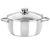 Monix Óptima M451130 Cacerola Alta de Acero Inoxidable con Tapa de Cristal 30cm
