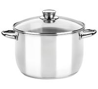 Monix Optima - Olla Vapor de 20 cm, con Tapa de Cristal de Acero Inoxidable 18/10, Apta para Todo Tipo de cocinas Incluidas de inducción (Braisogona_M453901)