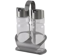 MONIX Sabor Vinagreras de Acero Inoxidable y Cristal, 2 Unidades