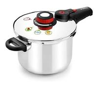 MONIX Selecta | Olla a presión rápida 7 litros, cierre automático | Sistema de selección de Alimentos y Cierre automático, Acero Inoxidable 18/10, Plata