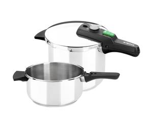 Monix Serie Quick Set de Ollas Rápidas 6+4 Litros Acero Inoxidable