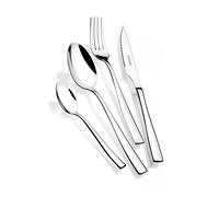 MONIX Siena | Set cubiertos 16 piezas, con cuchillo chuletero | Diseño Moderno con Acabado Pulido, Espesor 3 mm, Apto para Lavavajillas, con Cuchillo Chuletero