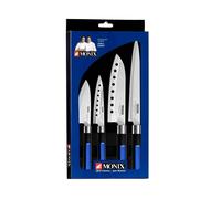 Monix Solid Plus - Set 4 Cuchillos de Cocina Japoneses, fabricados en acero inoxidable de profesionales utensilios afilados