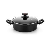 MONIX Titan Rock | Cacerola baja 24 cm, aluminio forjado, fondo full induction, antiadherente interior y exterior, apto para todos los tipos de cocina incluso inducción