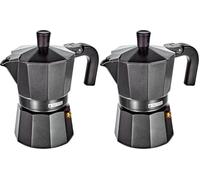 Monix Vitro Noir | Cafetera Italiana 3 Tazas (Paquete de 2)