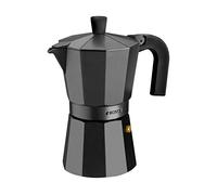Monix Vitro Noir Cafetera Italiana de Aluminio, 12 Tazas de Capacidad, Mango termoresistente, Recubrimiento Antiadherente, Fácil de Lavar, Apta para Vitrocerámicas y Cocinas de Gas, Negro