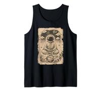 Monje astronauta Ukiyo-e Escena de meditación zen cósmica Camiseta sin Mangas