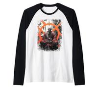 Monje Budista Yin y Yang Meditación Buda Shaolin Camiseta Manga Raglan