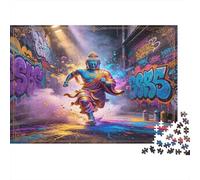 Monje Graffiti Urbano Puzzle de 1000 Piezas Papel Puzzle para Adultos Arte Callejero Relajación Enfoque Decoración Hogar Regalo Familia Nan