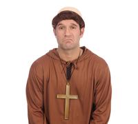 Monje Peluca Corto Cabello Adulto Religioso Figura Hombre Accesorio para Disfraz