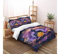 Monje tótem Edredón De Doble Capa tótem Suave Y Cómodo Chaqueta De Edredón De Microfibra Impresión 3D Juego De 3 Piezas En La Cama Double（200x200cm）